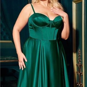 Stunning Emerald Satin Gown